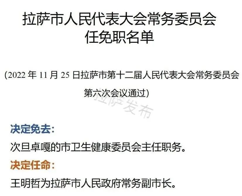 拉萨市人事局最新人事任命动态概览